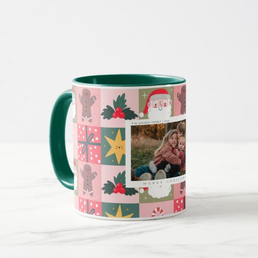 家族の写真ギフト色のノールクリスマスマグ マグカップ (正面左)