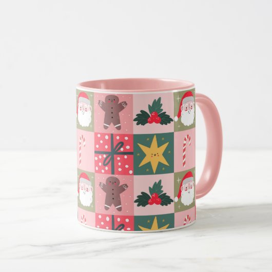 家族の写真ギフト色のノールクリスマスマグ マグカップ (正面右)