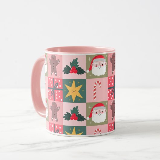 家族の写真ギフト色のノールクリスマスマグ マグカップ (正面左)