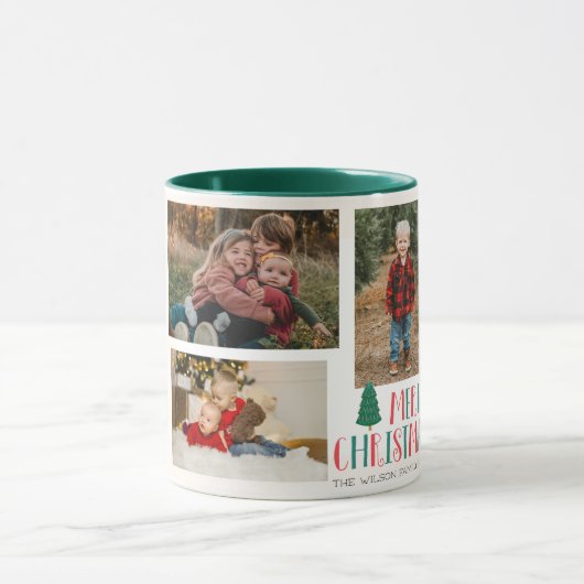 家族の写真ギフト色のノールクリスマス マグカップ (中央)