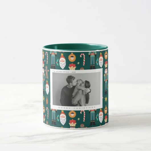 家族の写真ギフト色のノールクリスマス マグカップ (中央)