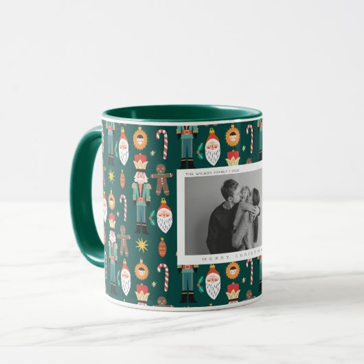 家族の写真ギフト色のノールクリスマス マグカップ (正面左)