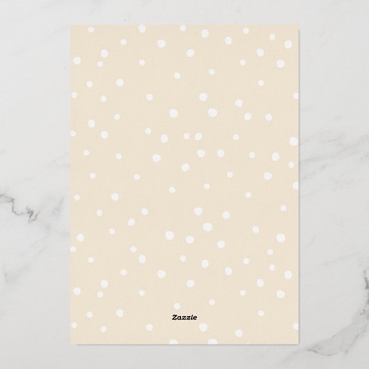 家族の写真クリスマスおもしろい書幸せ 箔シーズンカード (裏面)