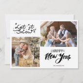 家族の写真クリスマスで新年を雪に (正面)