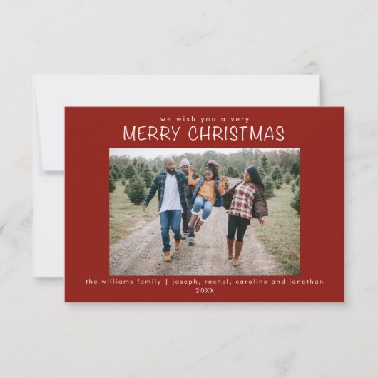 家族の写真クリスマスのカードをお楽しみいただきたい 招待状 (正面)