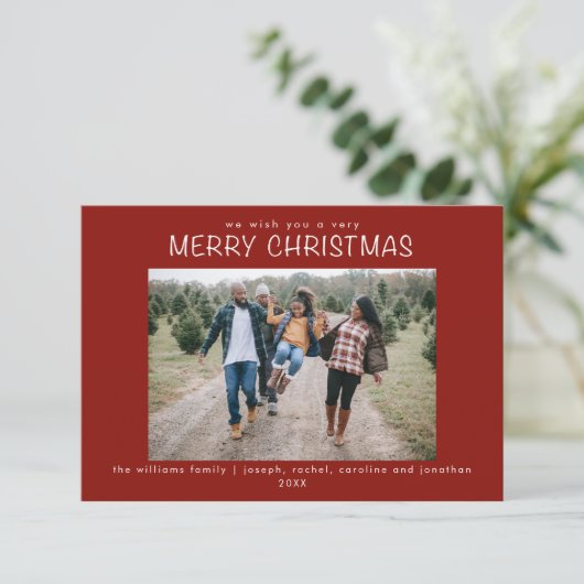 家族の写真クリスマスのカードをお楽しみいただきたい 招待状 (スタンド正面)