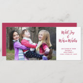 家族の写真クリスマスの喜び、暖かい願い (正面/裏面)