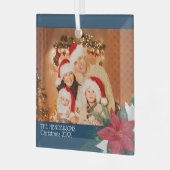 家族の写真クリスマスオーナメントポインセチア ガラスオーナメント (正面左)