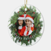 家族の写真クリスマスオーナメント – カスタムギフト セラミックオーナメント (左)