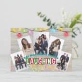 家族の写真クリスマスカードを笑い 招待状 (スタンド正面)