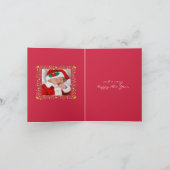 家族の写真クリスマスカード赤いミスタントー&スター シーズンカード (内部)