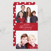 家族の写真クリスマスカード2写真シックなスクリプト シーズンカード (正面/裏面)