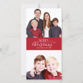 家族の写真クリスマスカード2写真シックなスクリプト シーズンカード (正面)