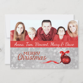 家族の写真クリスマスカード シーズンカード