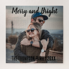 家族の写真クリスマスギフトと明メリーるい ジグソーパズル