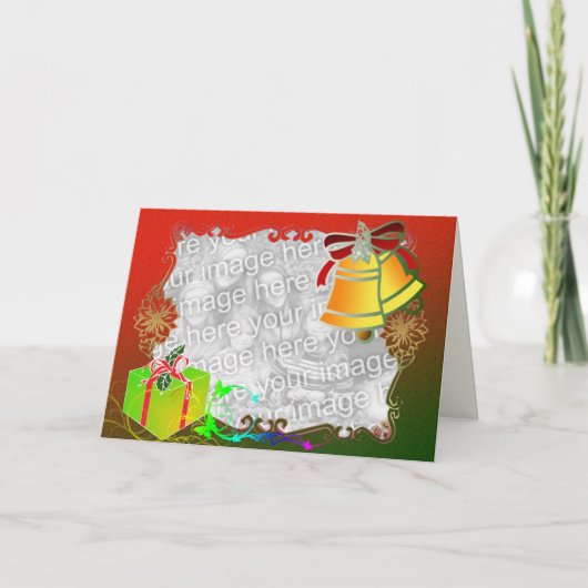 家族の写真クリスマスグリーティングカード シーズンカード (正面)