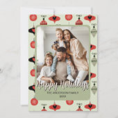 家族の写真クリスマスグリーン シーズンカード (正面)