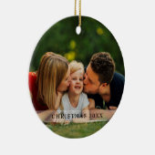 家族の写真クリスマススクリプト セラミックオーナメント (右)