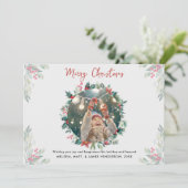 家族の写真クリスマススタイリッシュの格子模様 シーズンカード (スタンド正面)