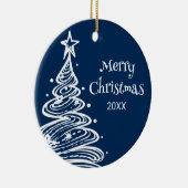 家族の写真クリスマスツリーギフト セラミックオーナメント (右)