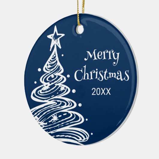家族の写真クリスマスツリーギフト セラミックオーナメント (左)