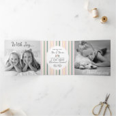 家族の写真クリスマスツリーズトリフォールドホリデーカード 三つ折りクリスマスカード (内部)