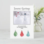 家族の写真クリスマスツリー シーズンカード (スタンド正面)