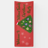 家族の写真クリスマスツリー 横断幕 (縦)