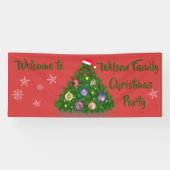 家族の写真クリスマスツリー 横断幕 (横)