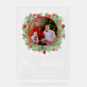 家族の写真クリスマスパーティーへようこそ アクリルサイン (正面)