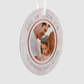家族の写真クリスマスピモダンークマーブル オーナメント (正面)