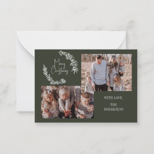 家族の写真クリスマスフラットノートカード ノートカード (正面)