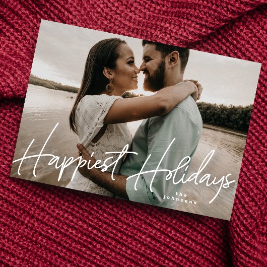 家族の写真クリスマスホリデーの写真カード シーズンカード