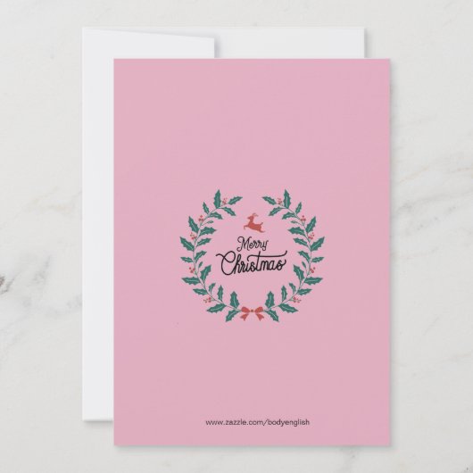 家族の写真クリスマスホリデーカードホワイト (裏面)