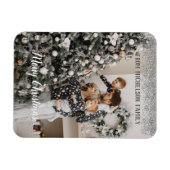 家族の写真クリスマスホリデーファミリー マグネット (横)