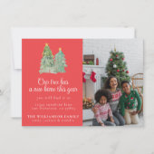 家族の写真クリスマスホリデームービングアナウンス 招待状 (正面)