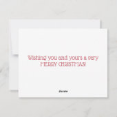 家族の写真クリスマスポインセチア休日カード シーズンカード (裏面)