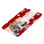 家族の写真クリスマスマグネット赤い白雪 マグネット (左側)