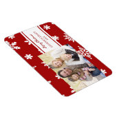 家族の写真クリスマスマグネット赤い白雪 マグネット (右側)