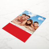 家族の写真クリスマスモダンタイポグラフィハッピーホール 箔シーズンカード (回転した状態)