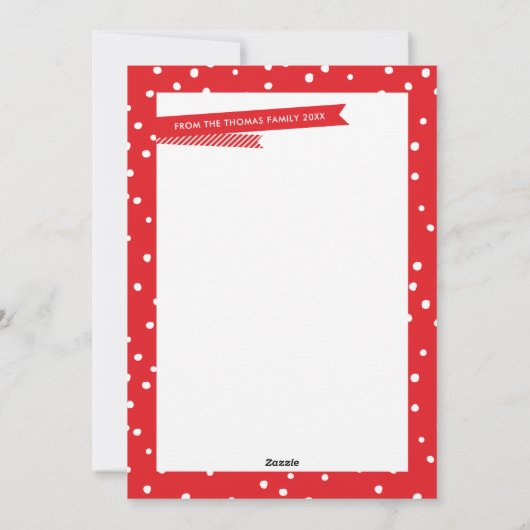 家族の写真クリスマスモダンタイポグラフィ幸せ シーズンカード (裏面)