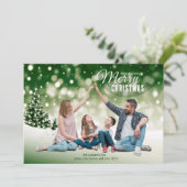家族の写真クリスマスユニーク シーズンカード (スタンド正面)
