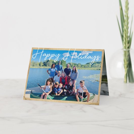 家族の写真クリスマスレターの内側の写真の背面 シーズンカード (正面)