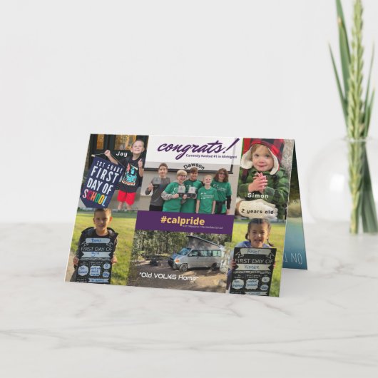 家族の写真クリスマスレターの内側の写真の背面 シーズンカード (裏面)