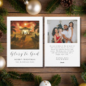 家族の写真クリスマス出生栄光へ神 シーズンカード