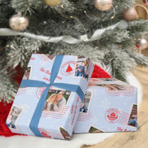 家族の写真クリスマス切手コラージュ雪