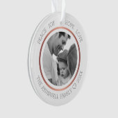 家族の写真クリスマス平和の喜び希望の愛モダン オーナメント (正面)