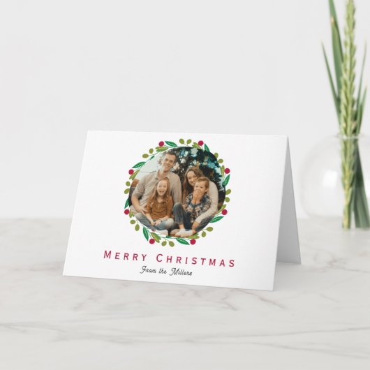 家族の写真クリスマス折り畳みホリデーカード シーズンカード (正面)