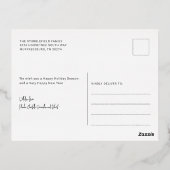 家族の写真クリスマス書道挨拶金ゴールド 箔シーズンポストカード (裏面)