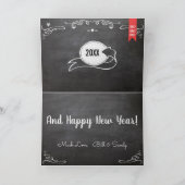 家族の写真クリスマス金ゴールドとChalkboard要素 シーズンカード (内部)